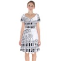 Line Art Architecture Short Sleeve Bardot Dress View1