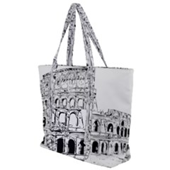 Line Art Architecture Zip Up Canvas Bag by Sudhe