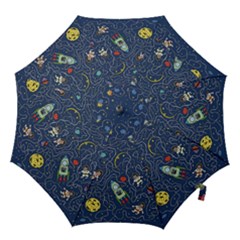 Cat Cosmos Cosmonaut Rocket Hook Handle Umbrellas (large) by Sudhe