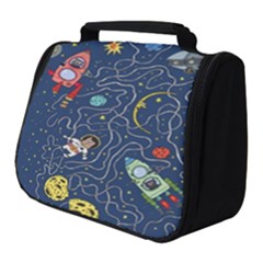 Cat Cosmos Cosmonaut Rocket Full Print Travel Pouch (small) by Sudhe