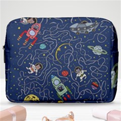 Cat Cosmos Cosmonaut Rocket Make Up Pouch (large) by Sudhe