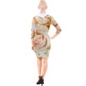 Roses Plate Romantic Blossom Bloom Quarter Sleeve Hood Bodycon Dress View2