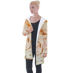 Roses Plate Romantic Blossom Bloom Longline Hooded Cardigan by Sudhe