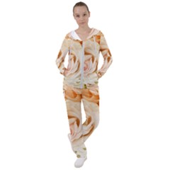 Roses Plate Romantic Blossom Bloom Women s Tracksuit