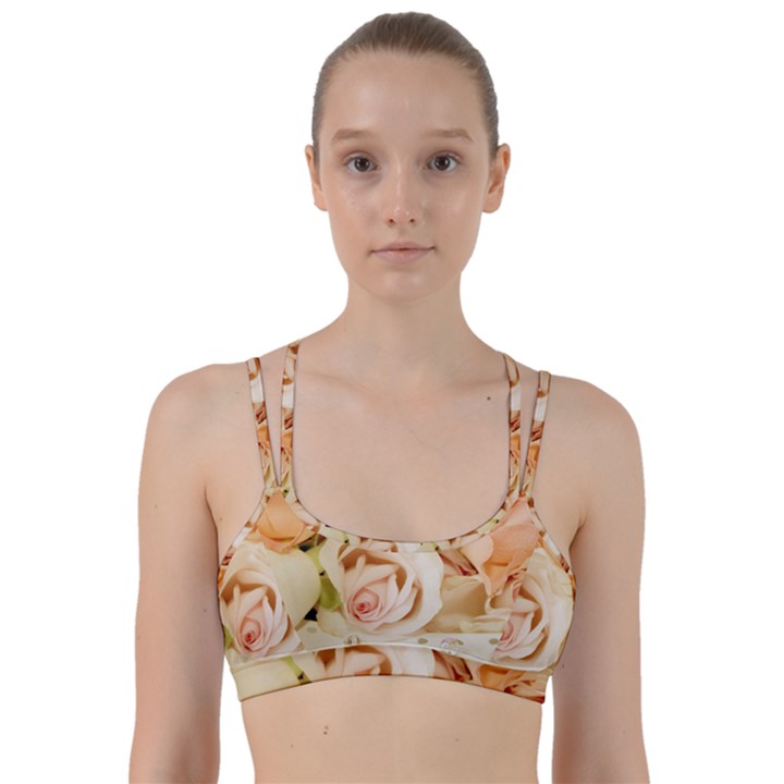 Roses Plate Romantic Blossom Bloom Line Them Up Sports Bra