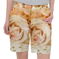 Roses Plate Romantic Blossom Bloom Pocket Shorts