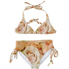 Roses Plate Romantic Blossom Bloom Kids  Classic Bikini Set