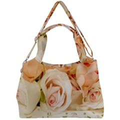 Roses Plate Romantic Blossom Bloom Double Compartment Shoulder Bag