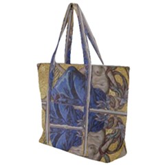 Mosaic Painting Glass Decoration Zip Up Canvas Bag