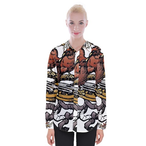 Transparent Background Bird Womens Long Sleeve Shirt by Sudhe