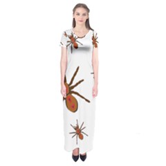 Nature Insect Natural Wildlife Short Sleeve Maxi Dress by Sudhe