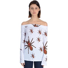 Nature Insect Natural Wildlife Off Shoulder Long Sleeve Top by Sudhe