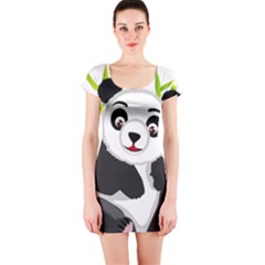 Giant Panda Bear Short Sleeve Bodycon Dress by Sudhe