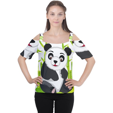 Giant Panda Bear Cutout Shoulder Tee by Sudhe