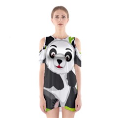 Giant Panda Bear Shoulder Cutout One Piece Dress by Sudhe