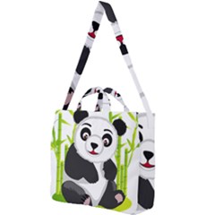 Giant Panda Bear Square Shoulder Tote Bag by Sudhe