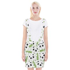 Giant Panda Bear Bamboo Icon Green Bamboo Braces Suspender Skirt by Sudhe