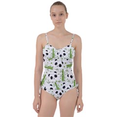 Giant Panda Bear Bamboo Icon Green Bamboo Sweetheart Tankini Set by Sudhe