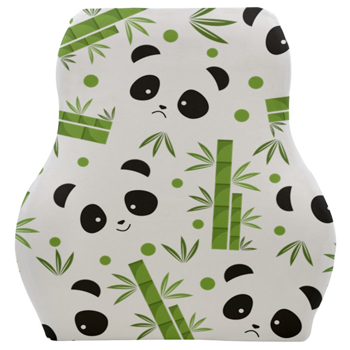 Giant Panda Bear Bamboo Icon Green Bamboo Car Seat Velour Cushion 