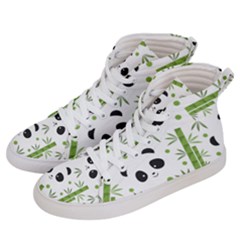 Giant Panda Bear Bamboo Icon Green Bamboo Women s Hi-top Skate Sneakers by Sudhe