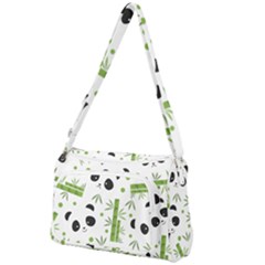 Giant Panda Bear Bamboo Icon Green Bamboo Front Pocket Crossbody Bag by Sudhe