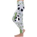 Giant Panda Bear Bamboo Icon Green Bamboo Kids  Lightweight Velour Leggings View2