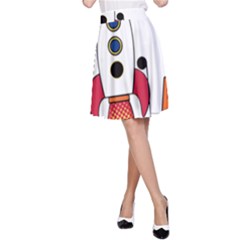 Rocket Cartoon A-line Skirt by Sudhe