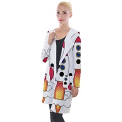 Rocket Cartoon Hooded Pocket Cardigan by Sudhe