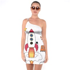 Rocket Cartoon One Soulder Bodycon Dress by Sudhe