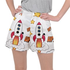 Rocket Cartoon Stretch Ripstop Shorts