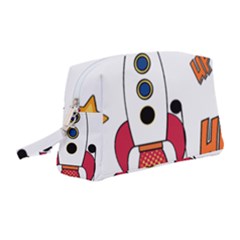 Rocket Cartoon Wristlet Pouch Bag (medium) by Sudhe