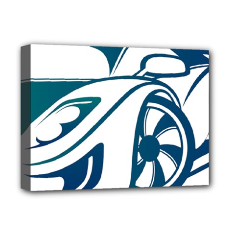 Blue Vector Car Deluxe Canvas 16  X 12  (stretched)  by Sudhe