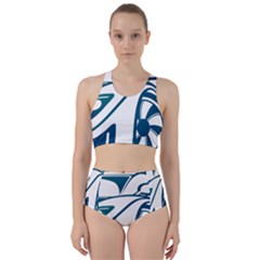 Blue Vector Car Racer Back Bikini Set by Sudhe