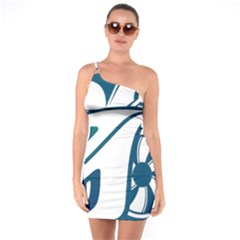 Blue Vector Car One Soulder Bodycon Dress by Sudhe