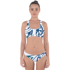 Blue Vector Car Cross Back Hipster Bikini Set by Sudhe