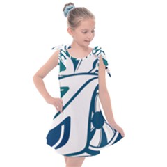 Blue Vector Car Kids  Tie Up Tunic Dress by Sudhe