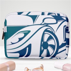 Blue Vector Car Make Up Pouch (medium) by Sudhe