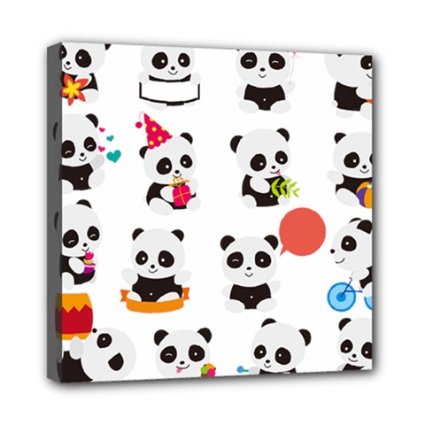 Giant Panda Bear Cuteness Mini Canvas 8  X 8  (stretched) by Sudhe