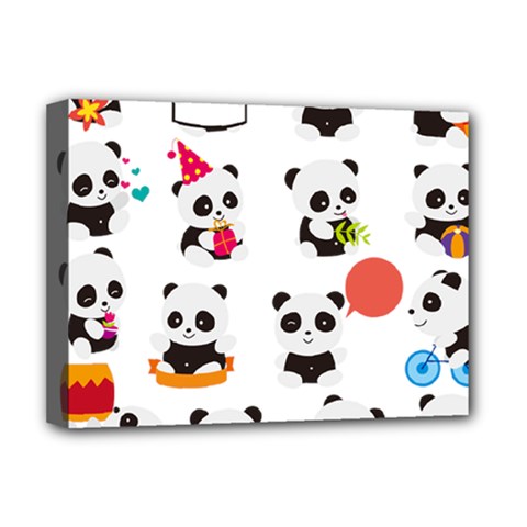 Giant Panda Bear Cuteness Deluxe Canvas 16  X 12  (stretched)  by Sudhe