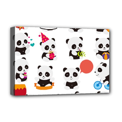 Giant Panda Bear Cuteness Deluxe Canvas 18  X 12  (stretched) by Sudhe