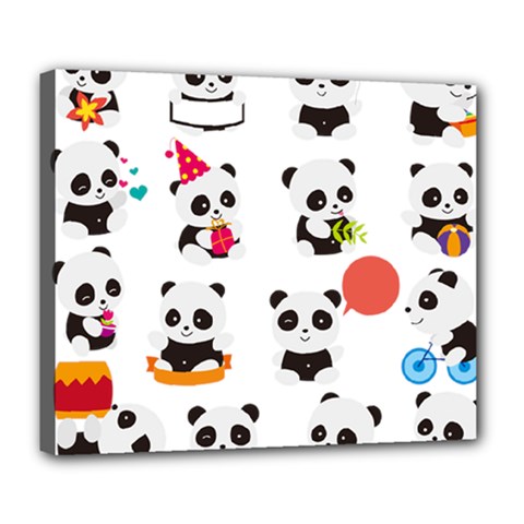 Giant Panda Bear Cuteness Deluxe Canvas 24  X 20  (stretched) by Sudhe