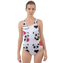 Giant Panda Bear Cuteness Cut-out Back One Piece Swimsuit by Sudhe