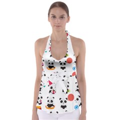 Giant Panda Bear Cuteness Babydoll Tankini Top by Sudhe