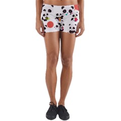 Giant Panda Bear Cuteness Yoga Shorts by Sudhe