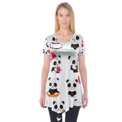 Giant Panda Bear Cuteness Short Sleeve Tunic  by Sudhe