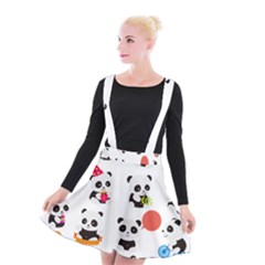 Giant Panda Bear Cuteness Suspender Skater Skirt by Sudhe