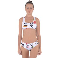 Giant Panda Bear Cuteness Criss Cross Bikini Set by Sudhe