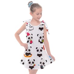 Giant Panda Bear Cuteness Kids  Tie Up Tunic Dress by Sudhe