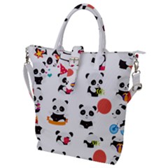 Giant Panda Bear Cuteness Buckle Top Tote Bag by Sudhe