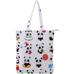 Giant Panda Bear Cuteness Double Zip Up Tote Bag by Sudhe